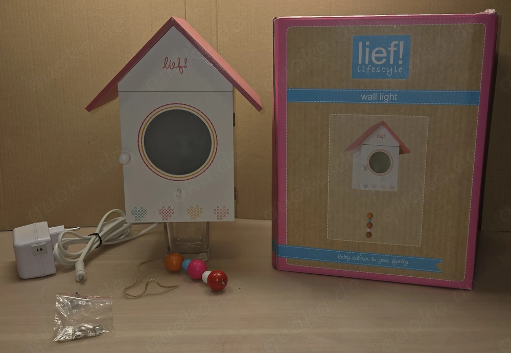Lief! Wandlampe Vogelhaus Kinderzimmer Holz mit OVP