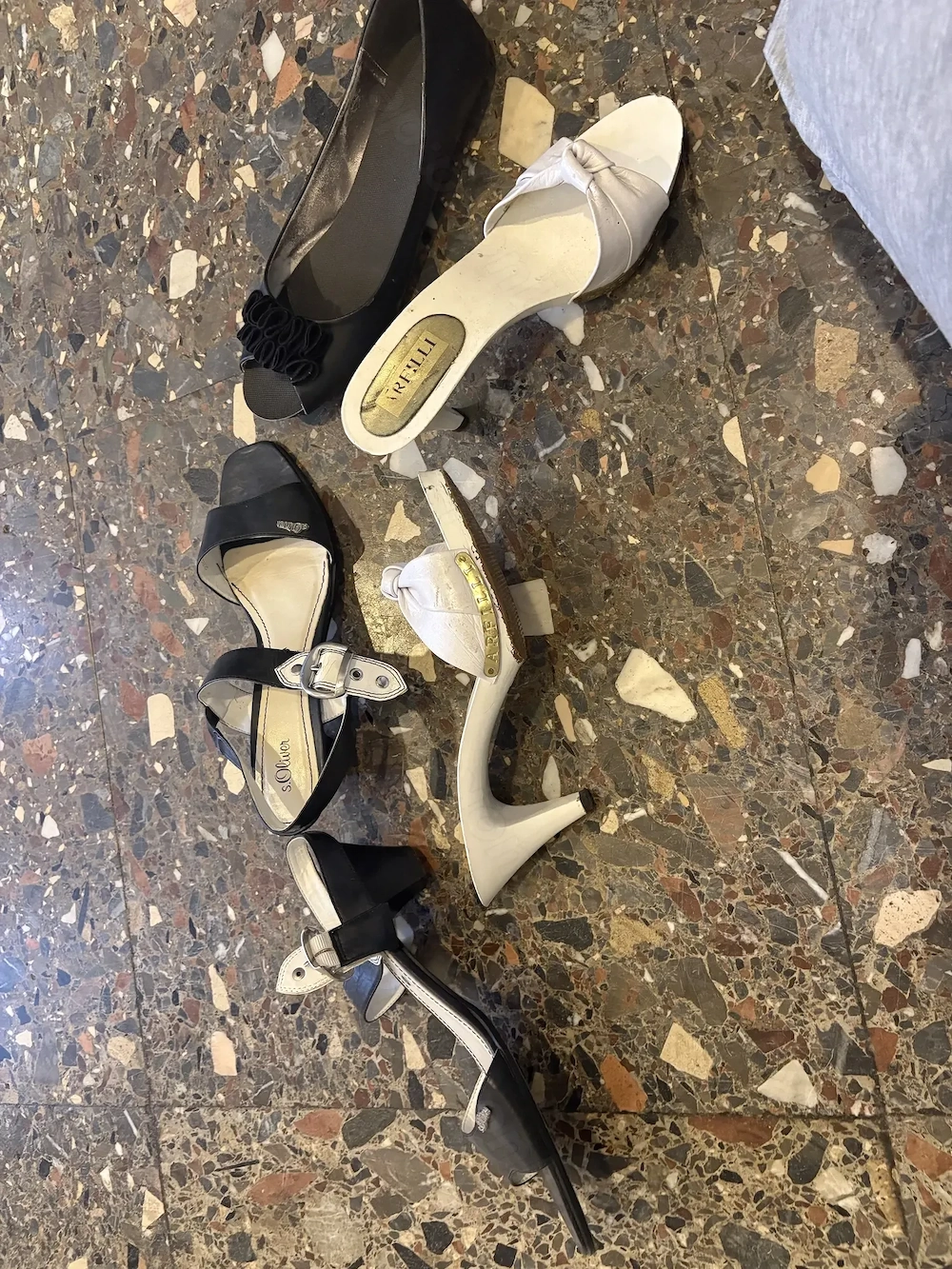 Pumps high Heels Sandalen Getragen Sandaletten 