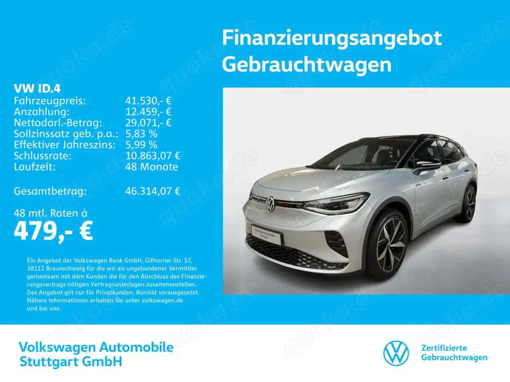 Volkswagen ID.4 GTX Navi AHK P-Dach