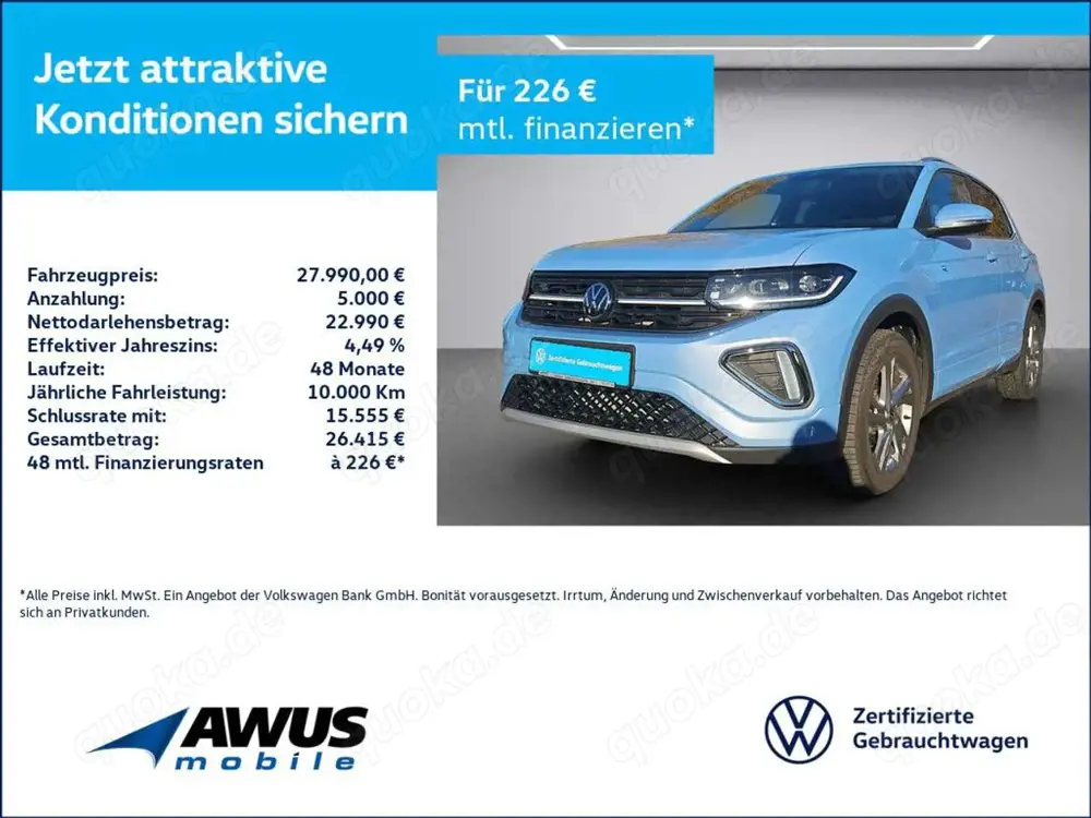 Volkswagen T-Cross 1.0TSI DSG R-Line