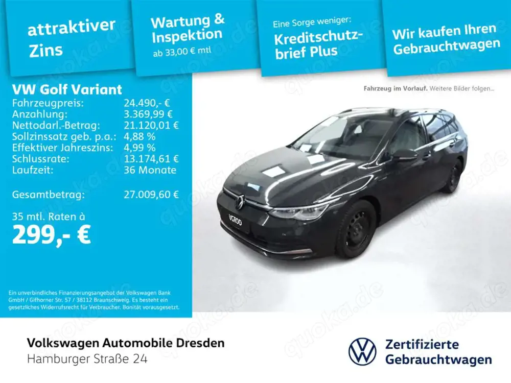 Volkswagen Golf Variant Golf VIII Variant Style 1.5 eTSI DSG AHZV TRAVEL