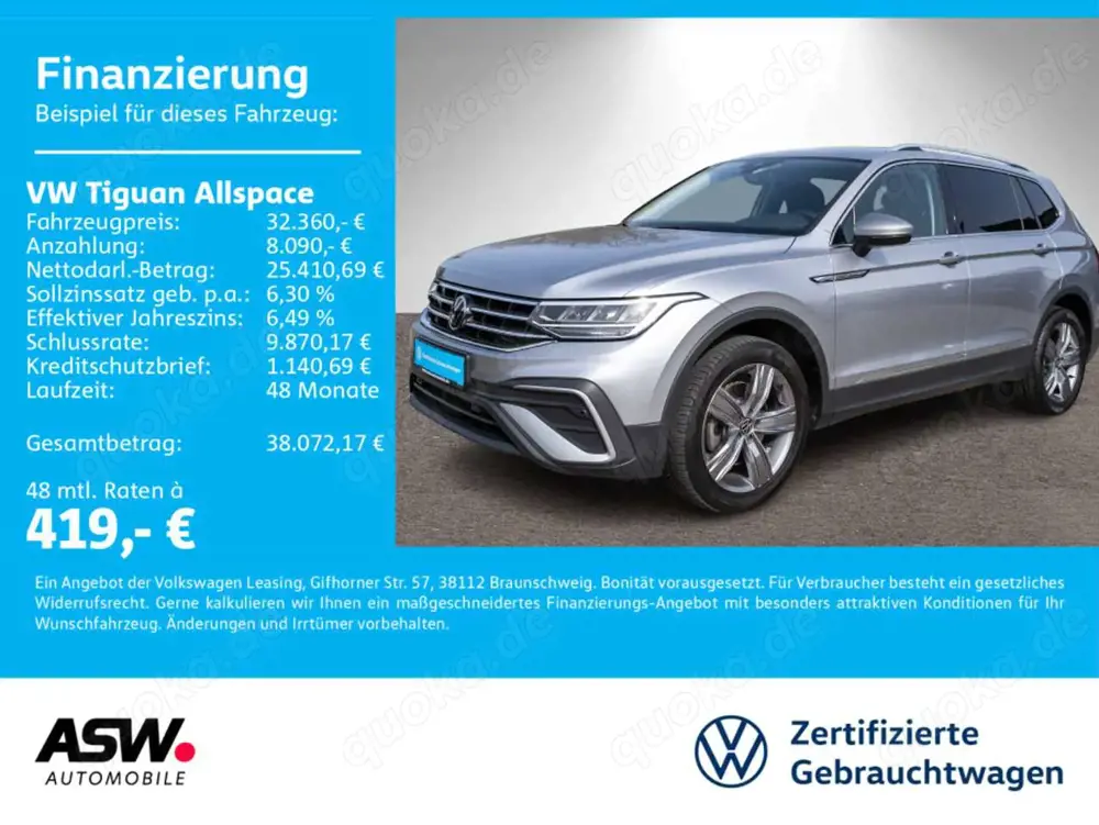 Volkswagen Tiguan Allspace Life 4M 2.0TDI DSG Stdhz HUD AHK