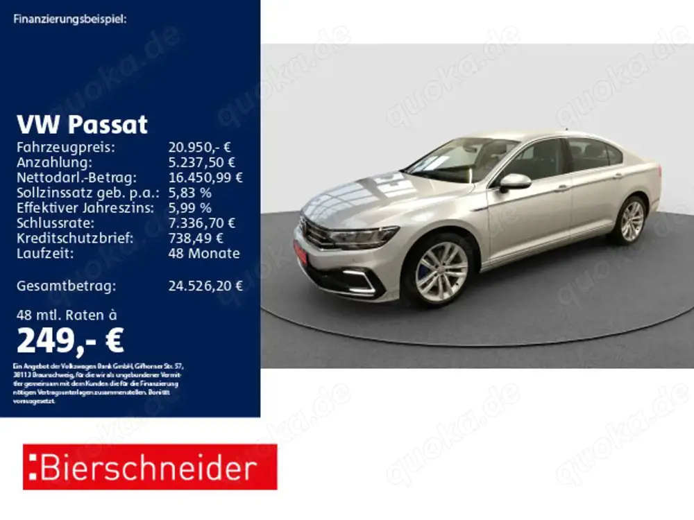 Volkswagen Passat Lim. 1.4 TSI DSG GTE 18 ACC AHK LED CAM