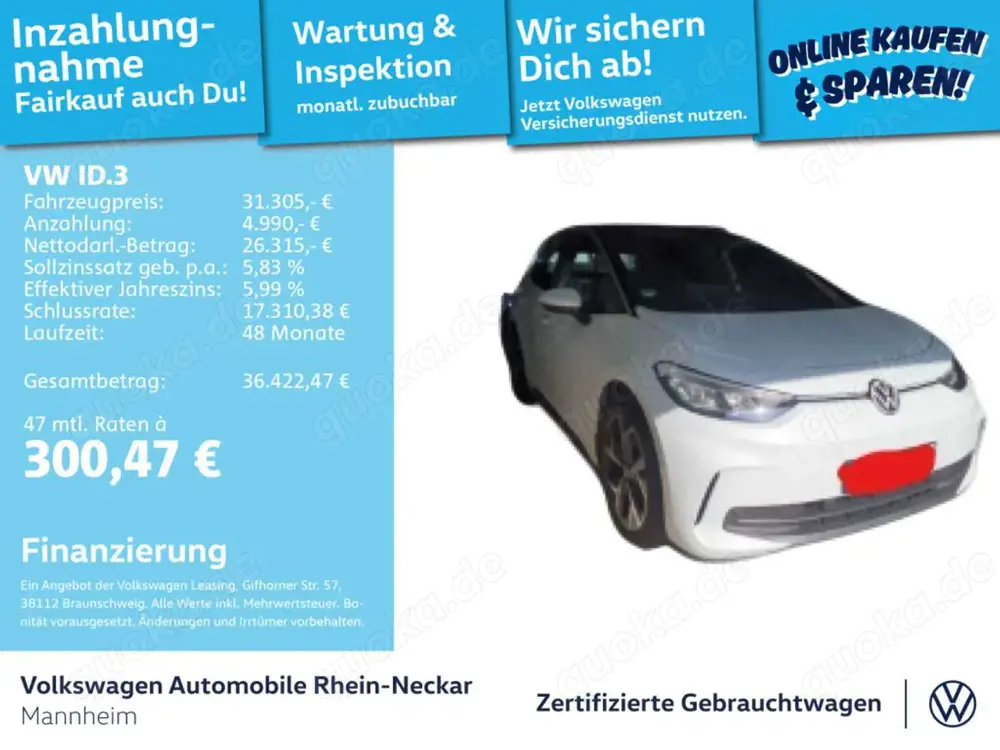 Volkswagen ID.3 Pro S 150kWh/77kWh kamera Discover pro uvm