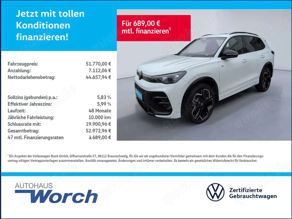 Volkswagen Tiguan R Line 2.0 TDI 4MOTION DSG AHK+STHZ+PANO+