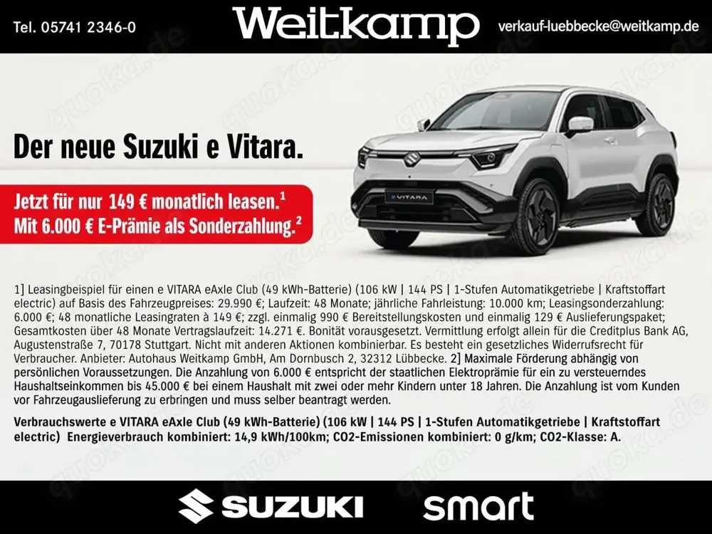 Suzuki Vitara e Vitara EV Club 49kWh Styling/HiFi/Klima/eFH.
