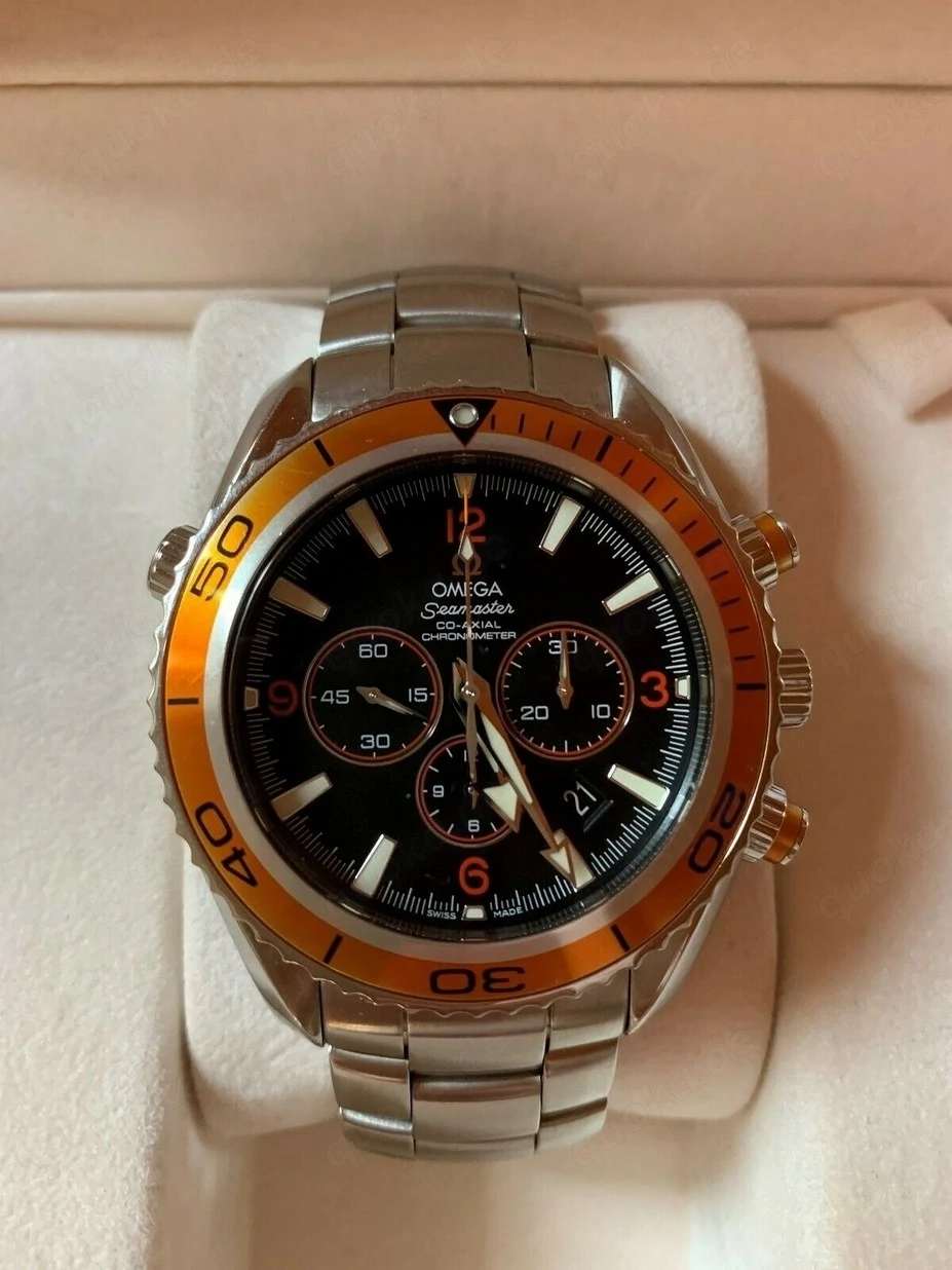 Omega Seamaster Planet Ocean Chronograph Box u. Papiere aus 2010 Top Zustand