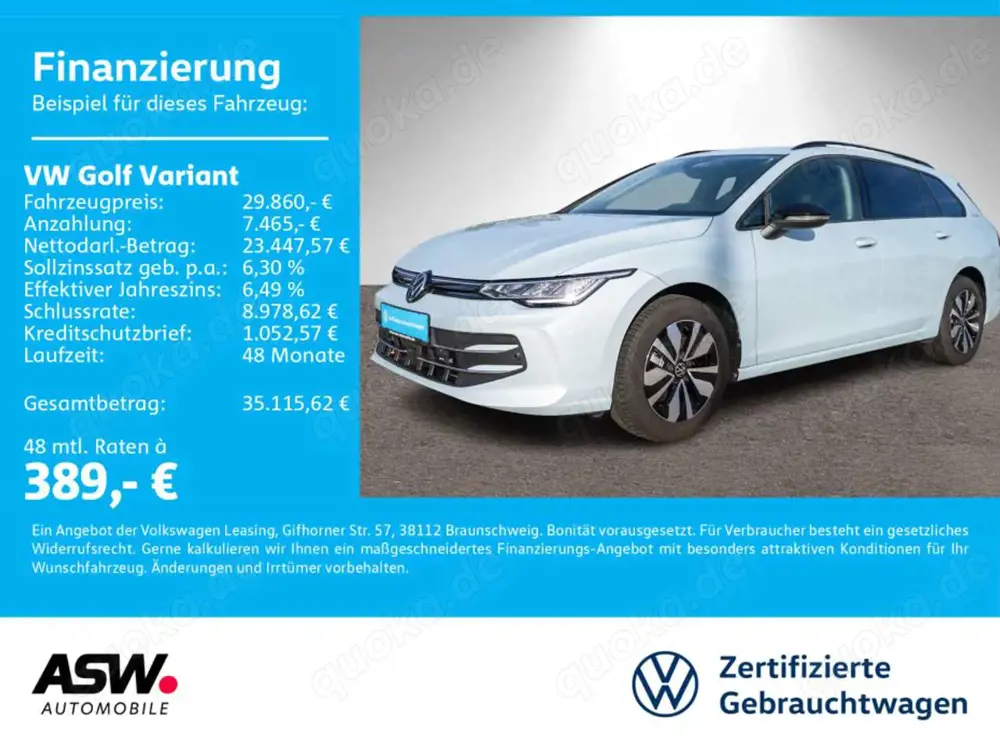 Volkswagen Golf Variant Goal 1.5TSI DSG LED Navi RFK Stdhzg
