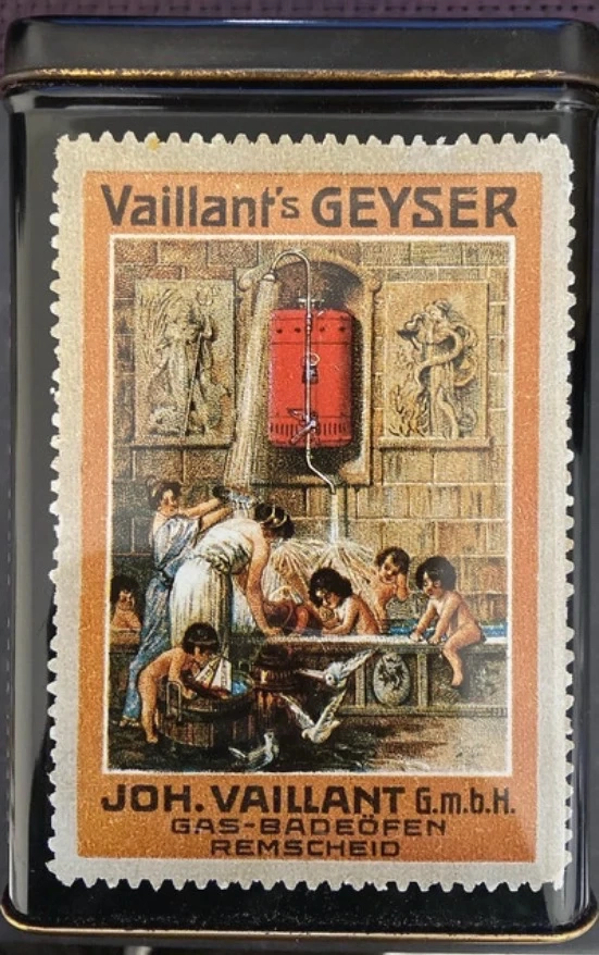 Werbeblechdose Vaillant s Geyser