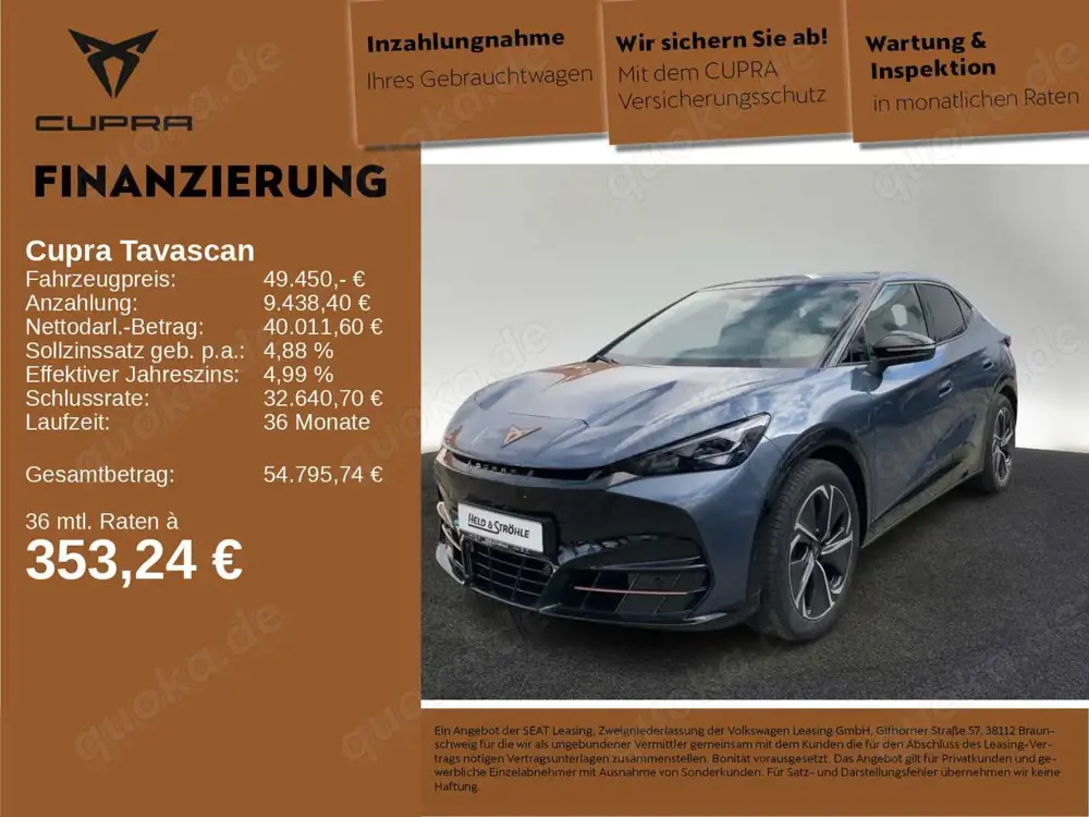 CUPRA Tavascan VZ 4Drive 77kWh NAVI SHZ R-KAM WÄPU