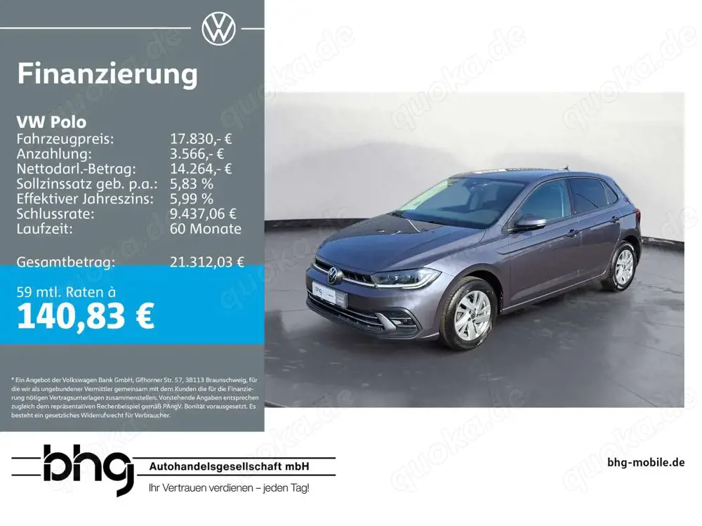 Volkswagen Polo 1.0 TSI OPF Style MatrixLED IQ.Drive ACC Tr