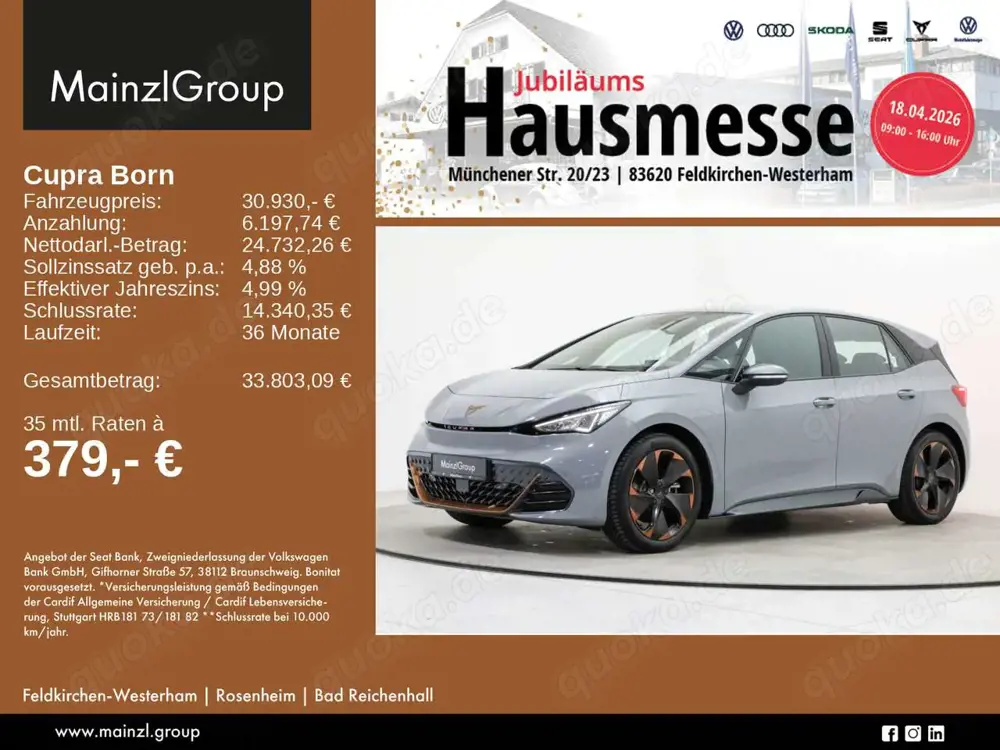 CUPRA Born 62kW ACC 360° CarPlay Klima