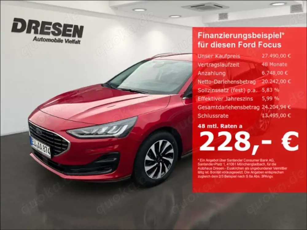 Ford Focus Turnier 1.0 Titanium/Allwetter/Sitzheizung/elektr.