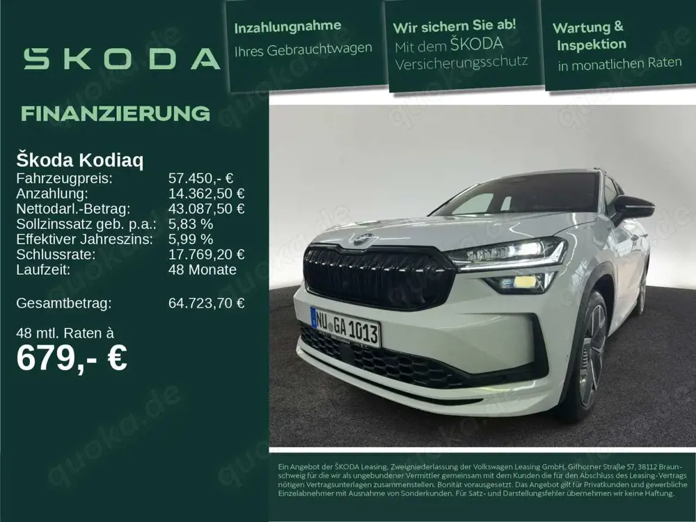 Skoda Kodiaq Sportline 2.0 TDI DSG 4x4 AHK PANO HuD 7S