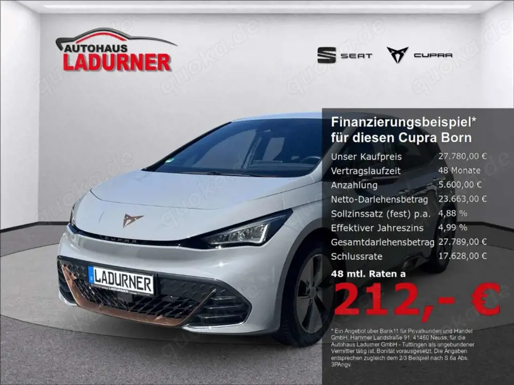 CUPRA Born 150 kW (58 kWh) *LED/ACC/DAB/Sound/PDC/SHZ*