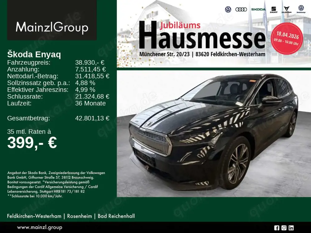 Skoda Enyaq 80x Suite AHK WäPu HUD Pano Kamera CANTON