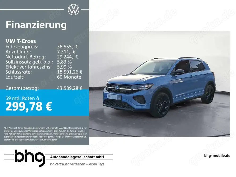 Volkswagen T-Cross R-Line 1.0 l TSI OPF  7-Gang-Doppelkuppl