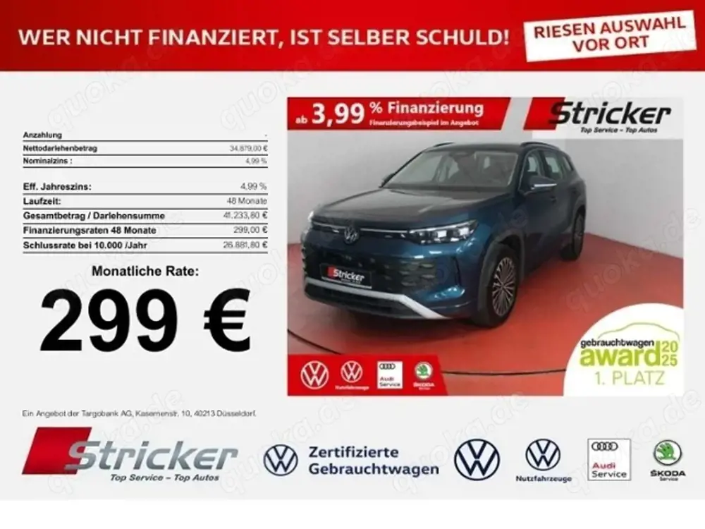 Volkswagen Tayron Life 1.5TSI DSG 299,-ohne Anzahlung AHK Kamera 7-