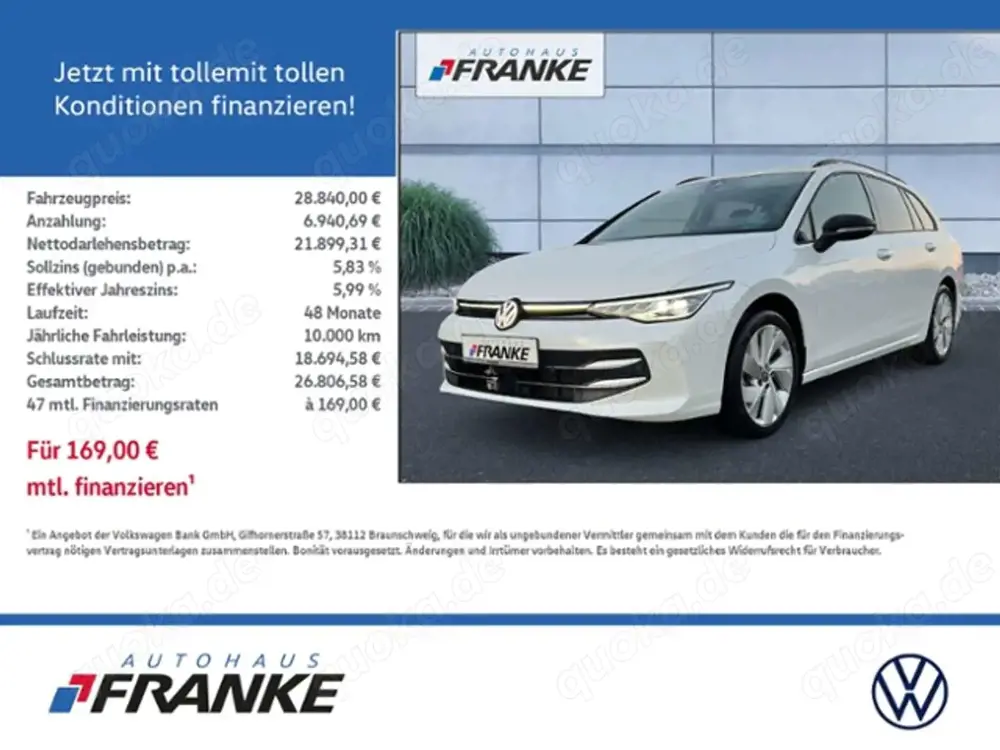 Volkswagen Golf Variant VIII Variant 1.5 TSI, Goal, AHK, Kamera