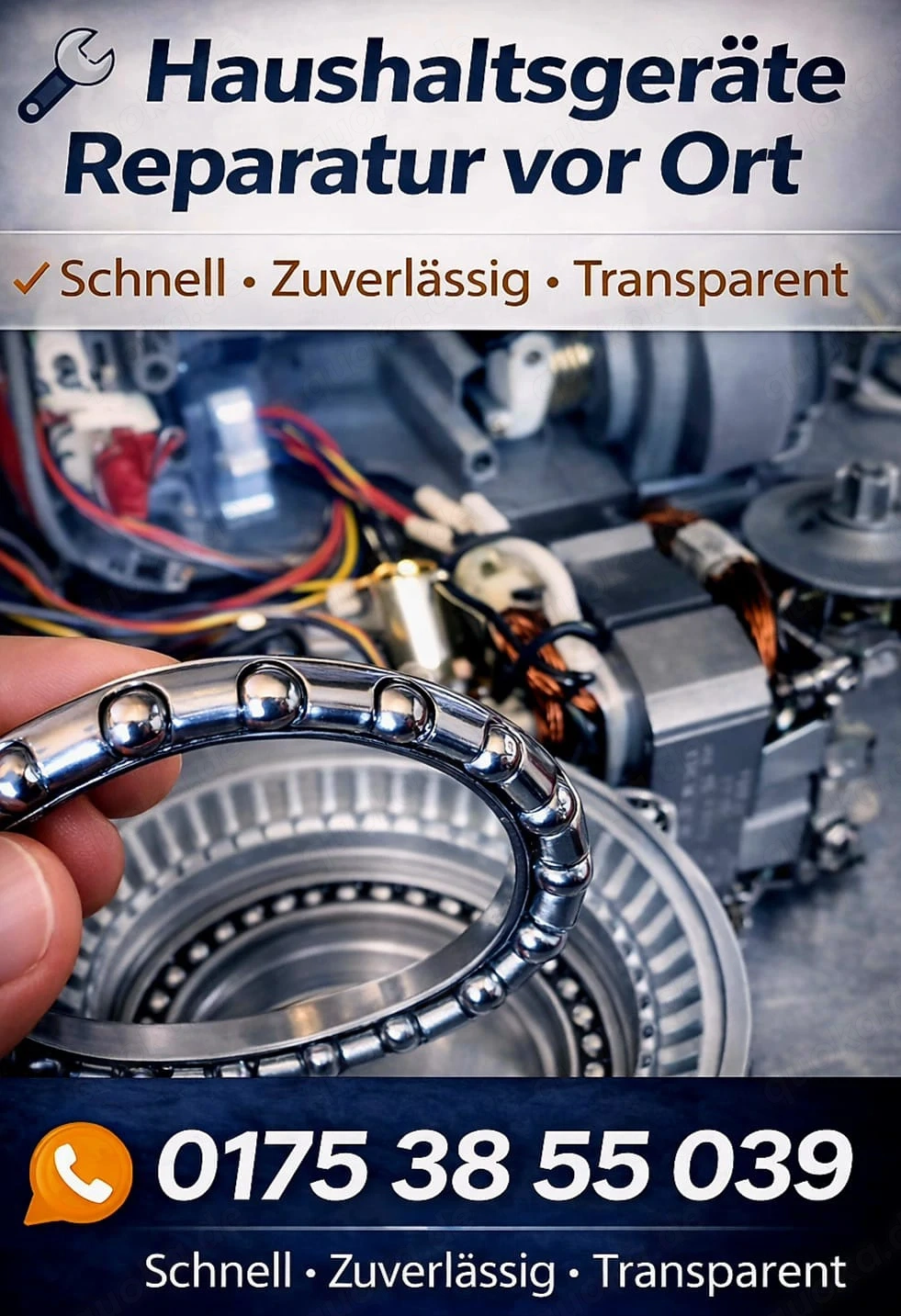 Mobiler Techniker für Haushaltsgeräte   Reparatur & Diagnose vor Ort, Tel.: 0175 38 55 039