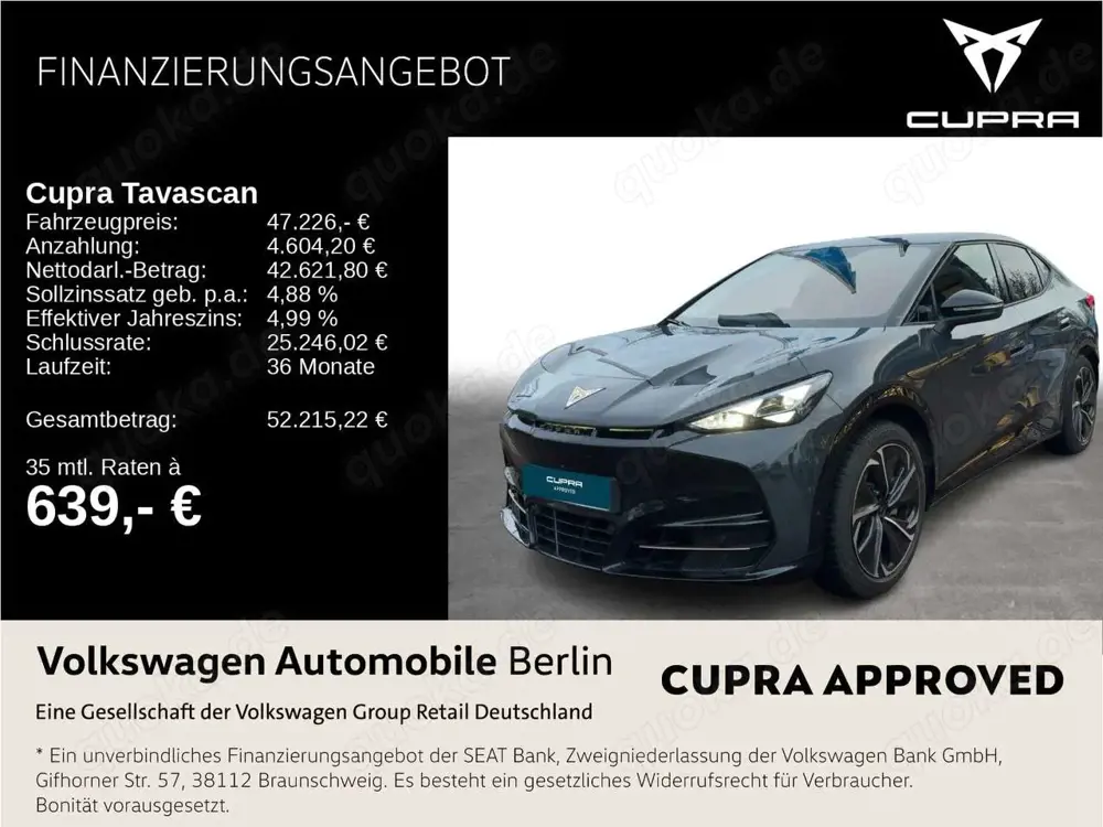 CUPRA Tavascan VZ 250/82 Pano Navi LED SHZ ACC