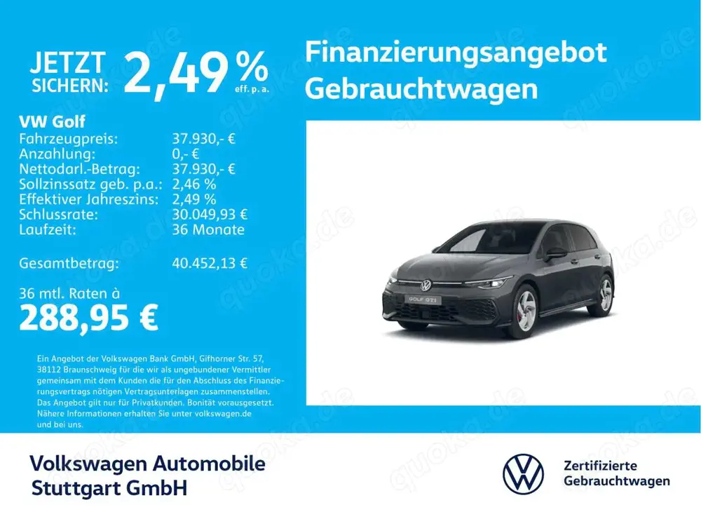 Volkswagen Golf GTI Golf 8 GTI DSG Navi Kamera Tempomat