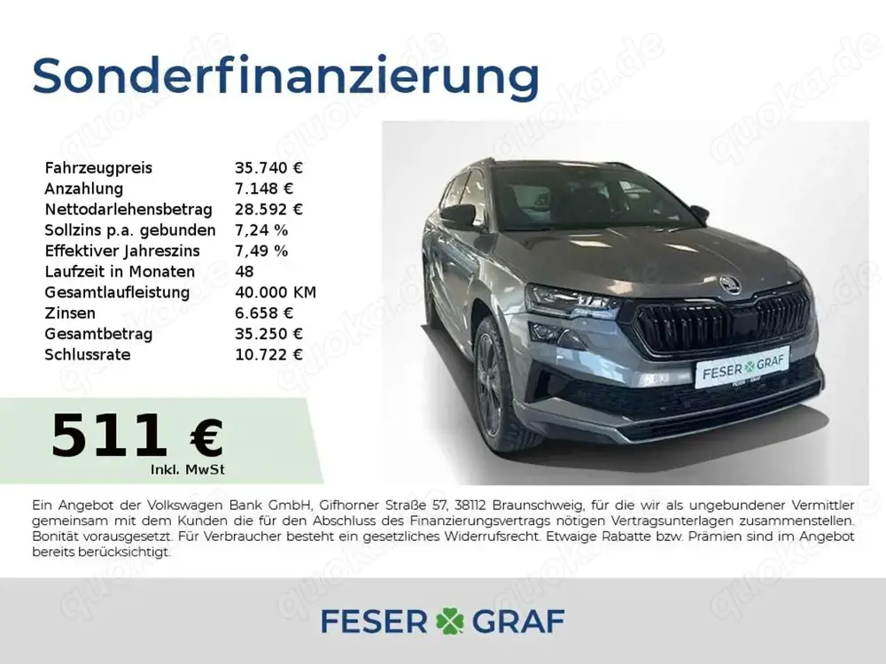 Skoda Karoq Sportline 1,5 TSI 110 kW 7-Gang-DSG AHK KAM