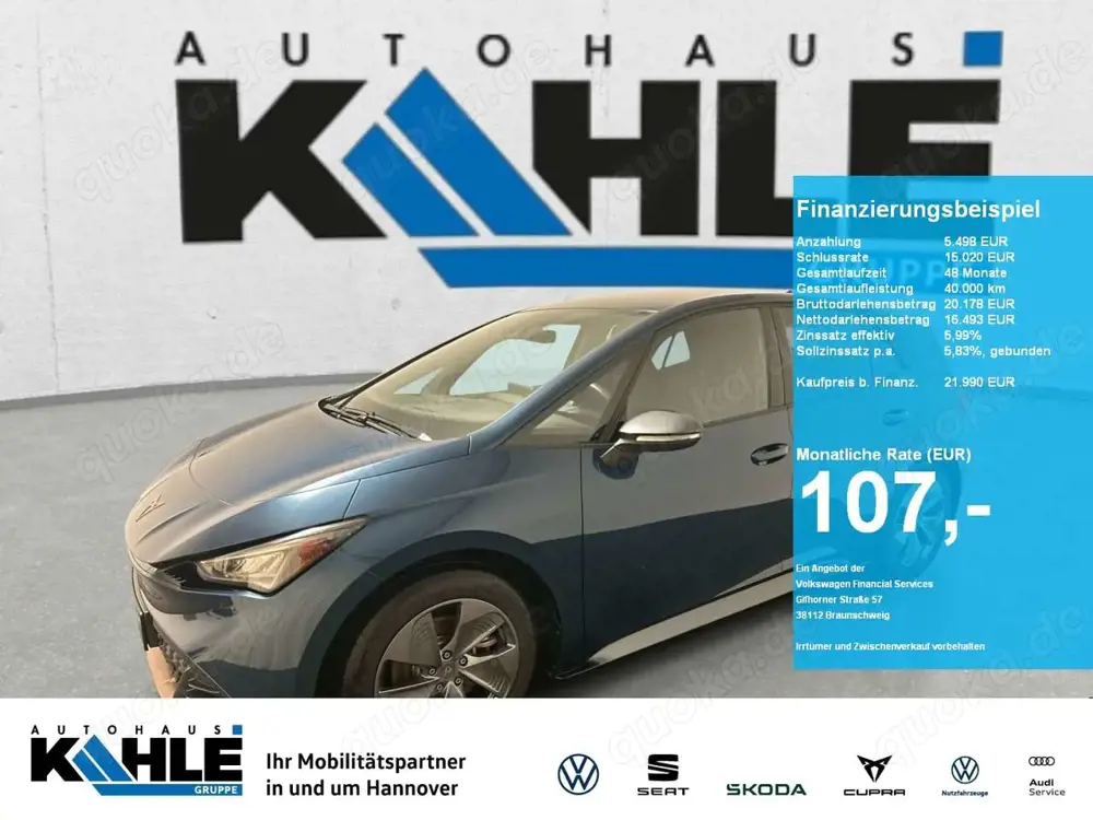 CUPRA Born 150 1-Gang Automatik CCS LED Navi RFK Sitzh