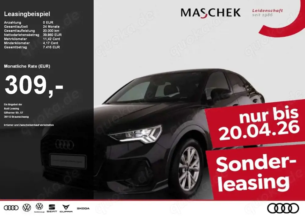 Audi Q3 Sportback S line 35 TDI bis 20.04.! BlackEd Navi L