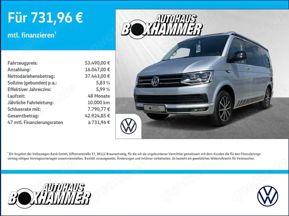 Volkswagen T6 California 2.0 TDI DSG 4Motion Ocean Edition