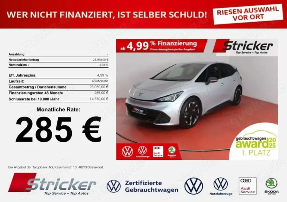 CUPRA Born 170/58 285,-ohne Anzahlung Navi ACC