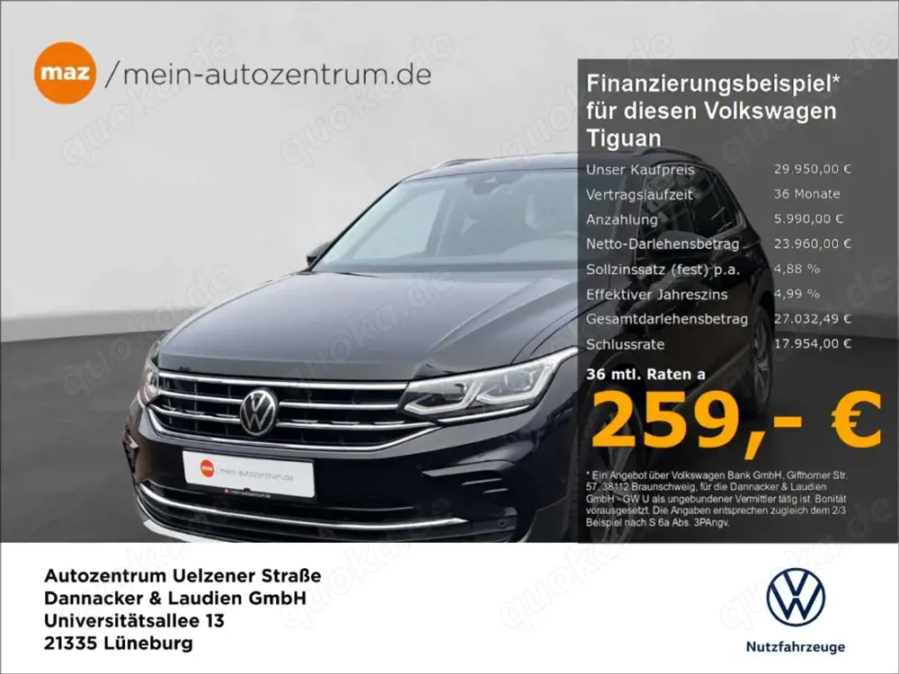 Volkswagen Tiguan 1.4 TSI eHybrid Elegance Alu Matrix-LED AHK Navi K