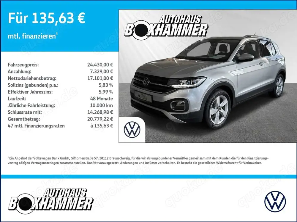 Volkswagen T-Cross 1.0 TSI DSG Style  NAVI+ACC+RÜCK.KAM