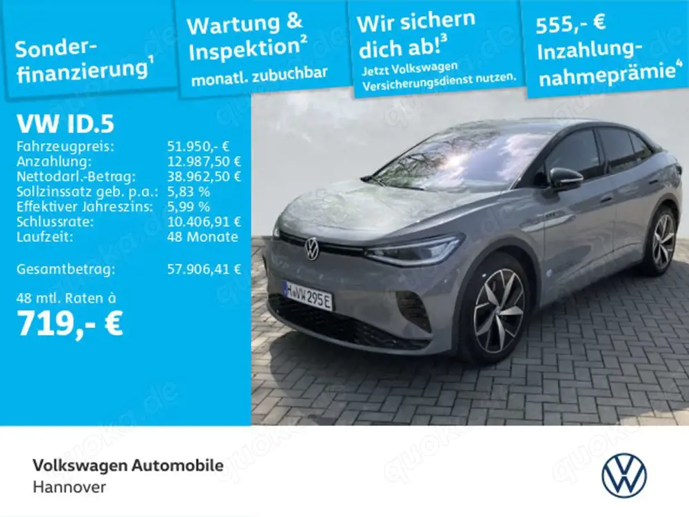 Volkswagen ID.5 GTX 4MOTION IQ.LIGHT Rückfahrkamera HUD Pan