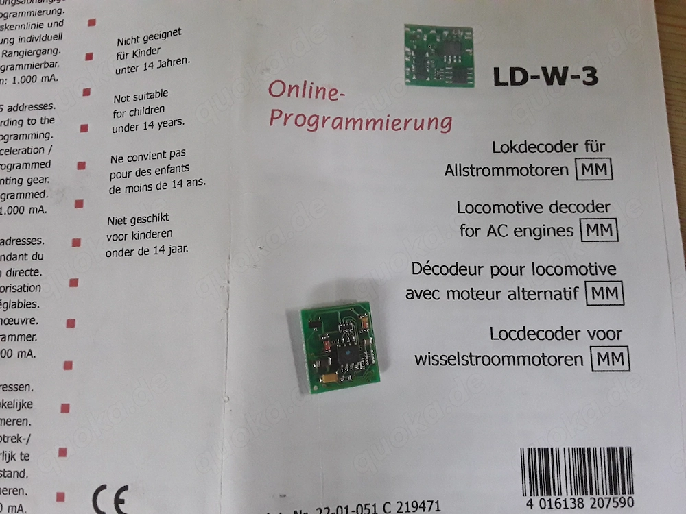Märklin Lokdecorder für Allstrommotoren MM LD-W-3