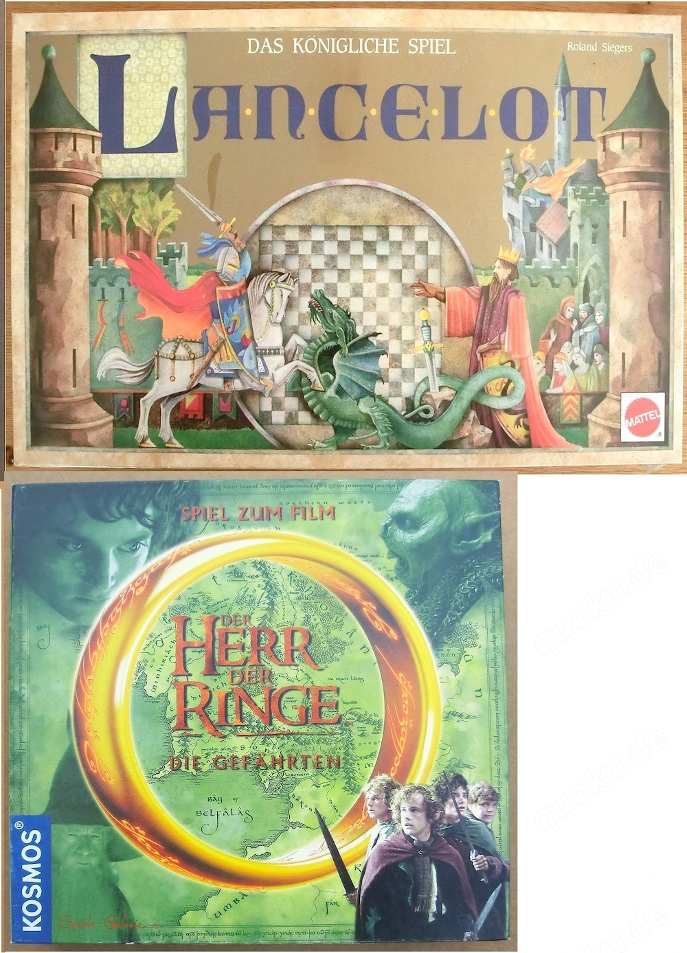 Brettspiele  Nilpferd in der Achterbahn ,  Herr der Ringe ,  Lancelot 