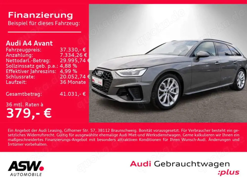 Audi A4 S line 40 TDI quattro NAVI LED 360° AHK