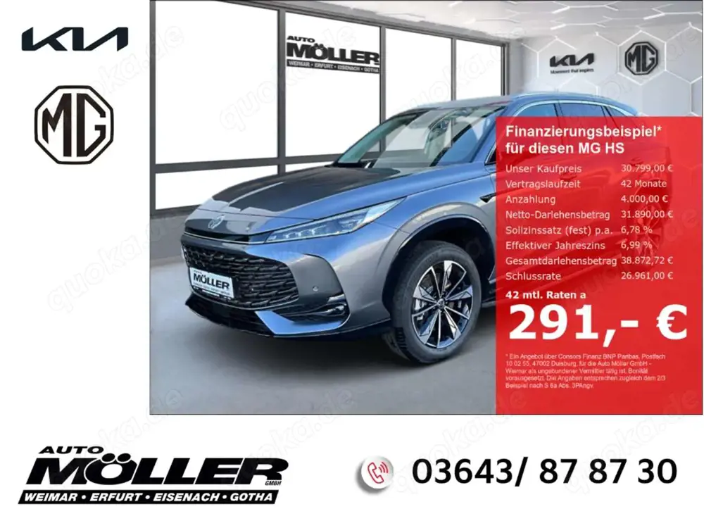 MG HS PHEV LUXURY 360° Kam. LED Klima DAB Leder ACC