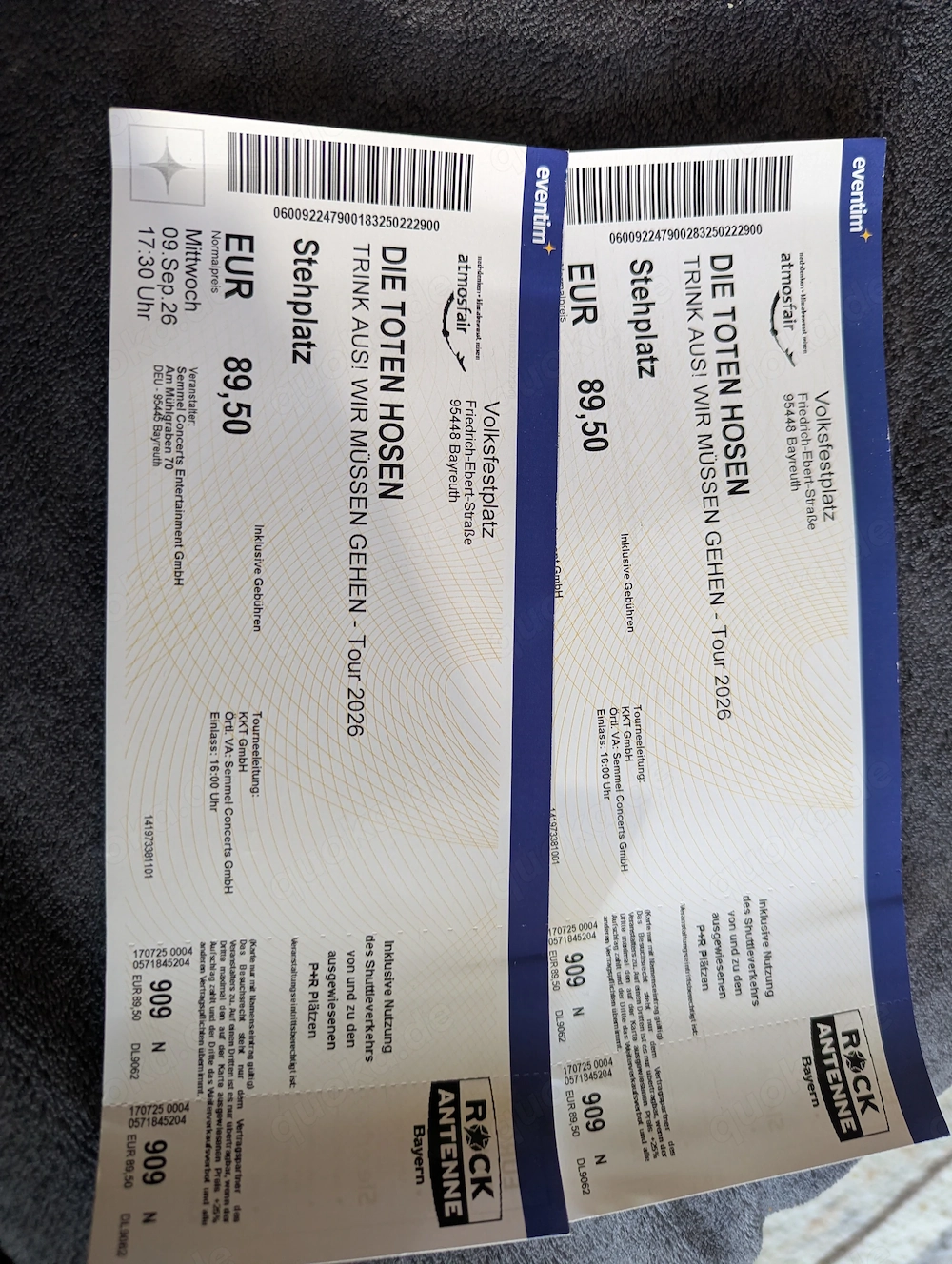 Tote Hosen Konzert Tickets Bayreuth 