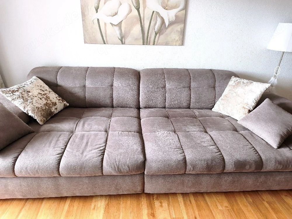 Big Sofa 320cm Microfaser in Lederoptik 