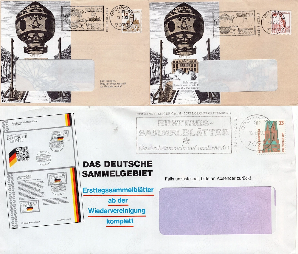 (0107) 3 SIEGER-Werbeumschläge portofrei