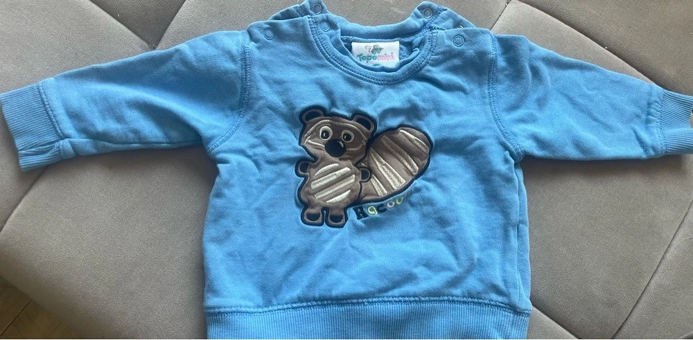 Süßes Baby Sweatshirt mit Waschbär   Größe 62