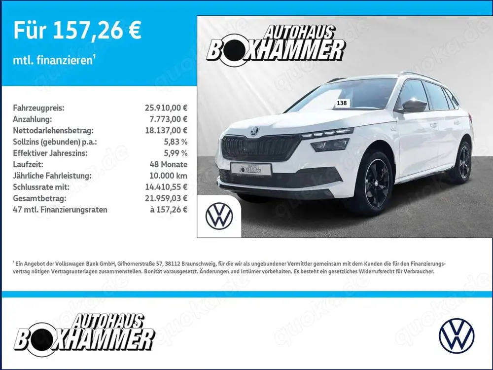 Skoda Kamiq 1.0 TSI DSG Monte Carlo LED+PANO+RÜCK.KAM