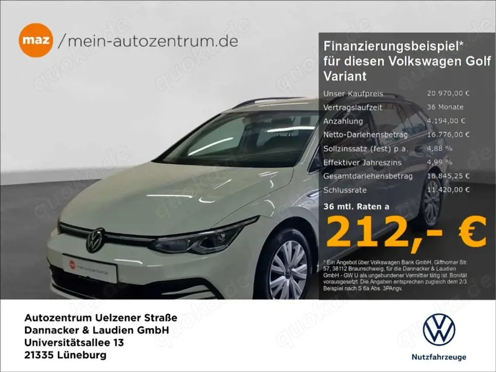 Volkswagen Golf Variant VIII 2.0 TDI Style Alu LED Navi ACC Sitzh. APS uvm