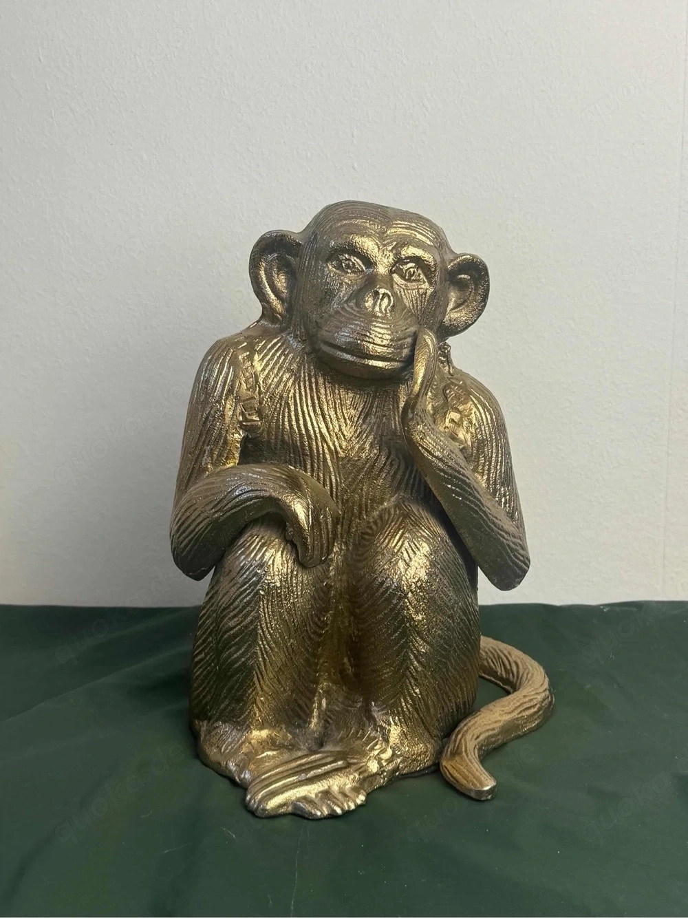 Goldener Affe Deko Figur Metall Denker Affe Skulptur Vintage Gold Wohn Deko
