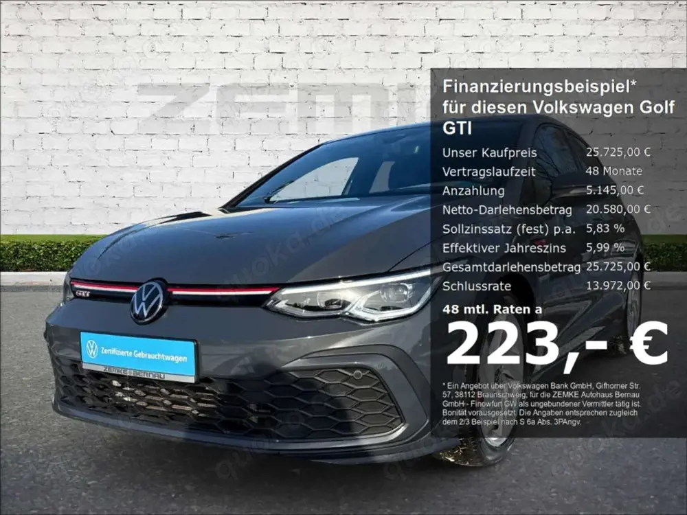 Volkswagen Golf GTI VIII 2.0 TSI DSG Navi Digitales Cockpit LED Sperrd