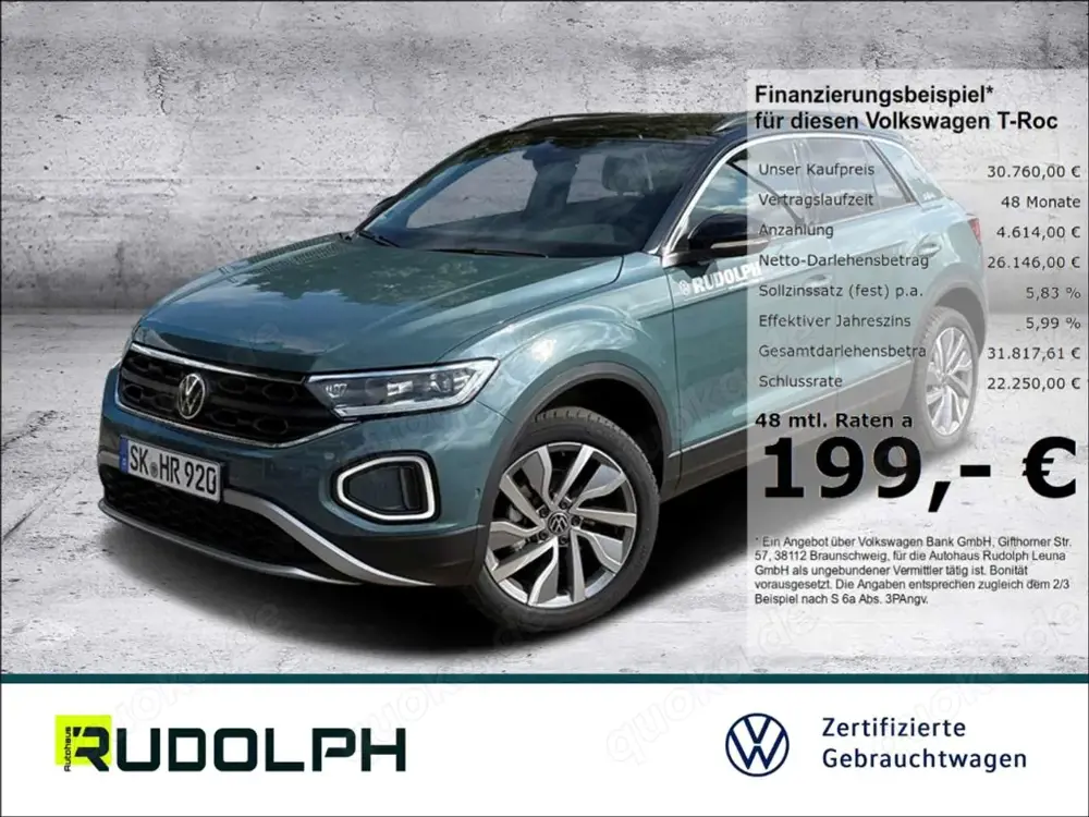 Volkswagen T-Roc Goal 1.5 TSI DSG LED Navi ACC SHZ Fernlichtass.