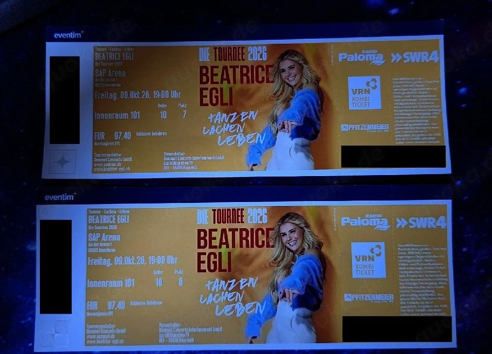 verkaufe Beatrice Egli karten Für Mannheim am 09.10.26 