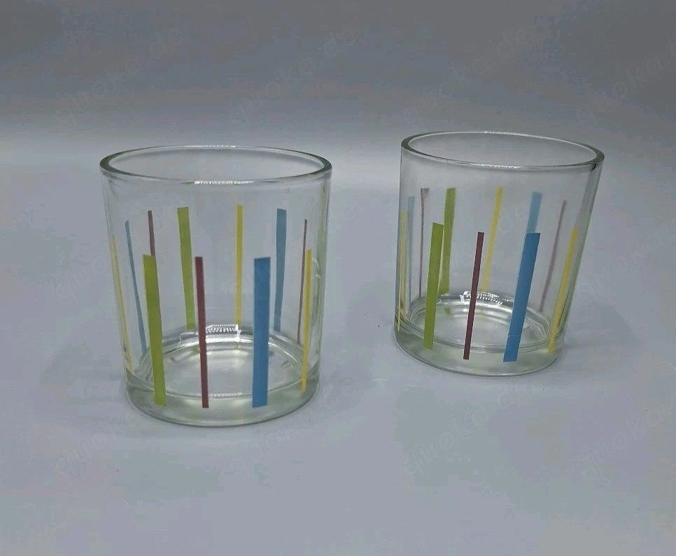 Gläser Set 2 Stück Wassergläser Wasserglas Glas 8,5cm hoch 7cm br