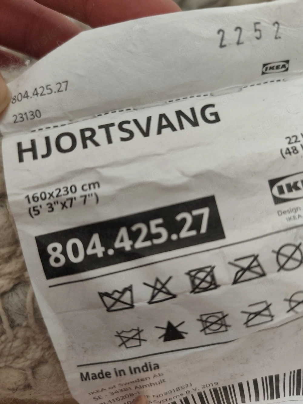 Moderner IKEA Teppich HJORTSVANG (160x230)   sehr gepflegt